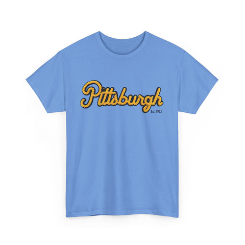 Pittsburgh Faux Embroidery Unisex Heavy Cotton Tee