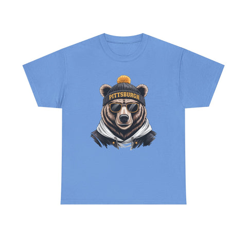 Pittsburgh Game Day Bear - Unisex Heavy Cotton Tee