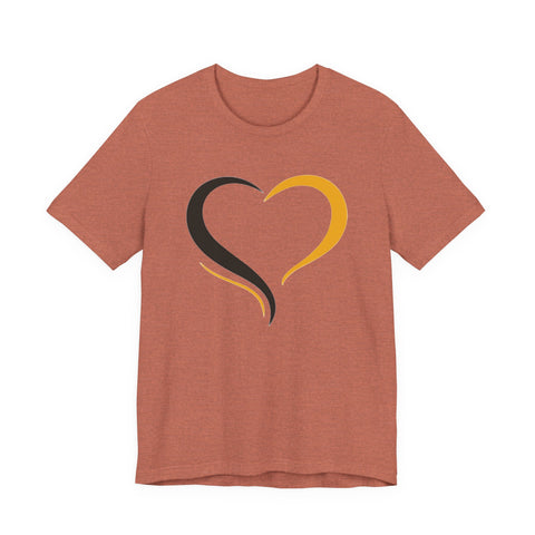 Black and Yellow Heart - Unisex Jersey Short Sleeve Tee
