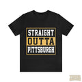 Straight Outta Pittsburgh T-Shirt  - Unisex Bella+Canvas 3001 Jersey Short Sleeve Tee T-Shirt Printify Black S 