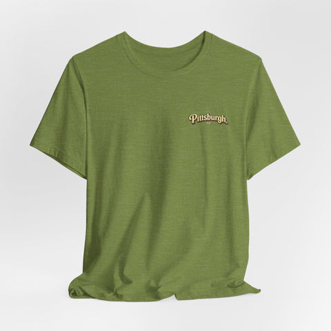 Vintage Pittsburgh Sunset (Print on Back) - Unisex Jersey Short Sleeve Tee