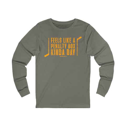 Feels Like a Penalty Box Kinda Day - Pittsburgh Hockey - Long Sleeve Tee Long-sleeve Printify S Grey TriBlend