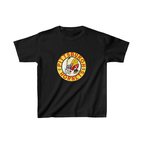 Pittsburgh Hornets T-Shirt (Youth) T-Shirt Vintage Ice Hockey Black XS 