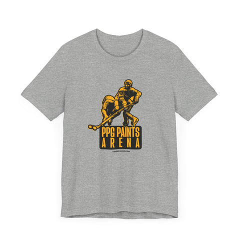 PPG Paints Arena Statue - Short Sleeve Tee T-Shirt Printify Athletic Heather S