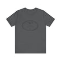 Pittsburgh Border Stamp - Short Sleeve T-Shirt in dark gray with subtle black stamp design, offering a slim fit and fast delivery options.