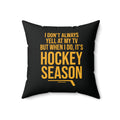 Pittsburgh Hockey Black & Yellow Square Pillow Home Decor Printify   