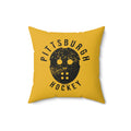 Pittsburgh Hockey Yellow & Black Square Pillow Home Decor Printify 16" × 16"