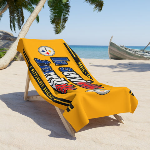 Pittsburgh Steelers French Flag Towel – "La Serviette Terrible" - Beach Towel