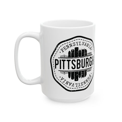 Pittsburgh Vintage Stamp -  Coffee Mugs (11oz, 15oz)