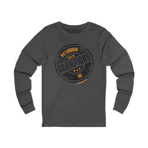 Stamp Series City of Champions - LONG SLEEVE TEE Long-sleeve Printify S Asphalt