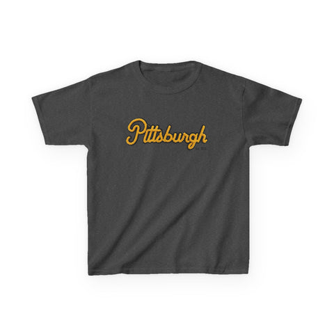 Pittsburgh Faux Embroidery Kids Graphic T-Shirt