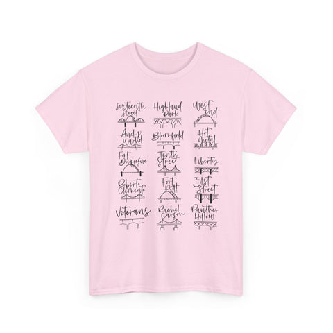 Pittsburgh Bridges Doodle - Unisex Heavy Cotton Tee