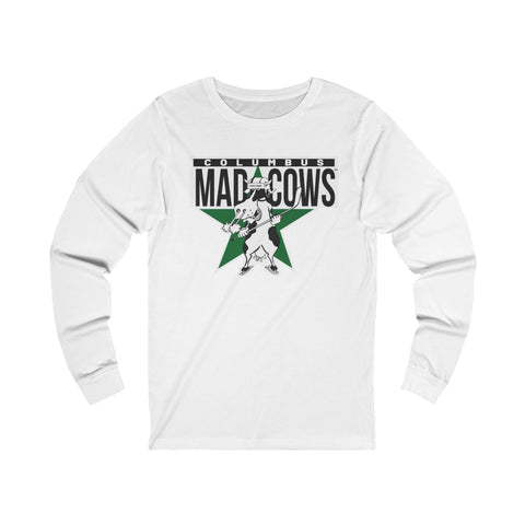 Columbus Mad Cows Long Sleeve Shirt Long-sleeve Vintage Ice Hockey White S