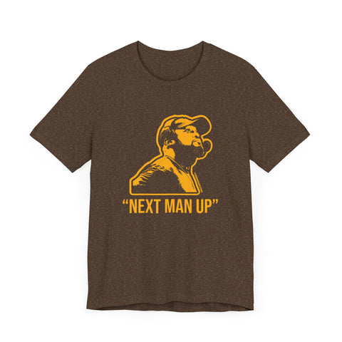 Next Man Up - Tomlin Quote - Short Sleeve Tee T-Shirt Printify Heather Brown XS