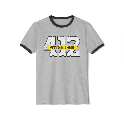 412 Pittsburgh - Unisex Cotton Ringer T-Shirt