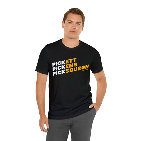 Pickett, Pickens, Picksburgh - Short Sleeve Tee T-Shirt Printify Black 3XL 