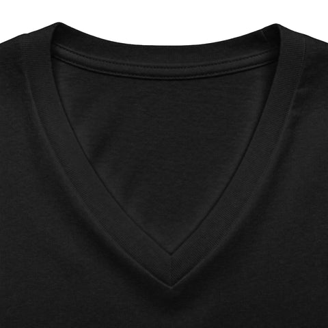 412 Bold Vertical Number Women's V-neck Tshirt  — Minimalist Monochrome Graphic T-Shirt