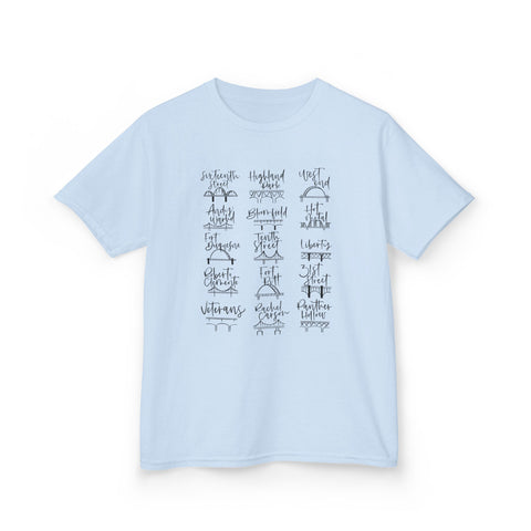 Pittsburgh Bridges Doodle - Kids Graphic T-Shirt