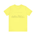 Pittsburgh One Line Drawing of Skyline T-Shirt  - Unisex bella+canvas 3001 T-Shirt Printify Yellow S 