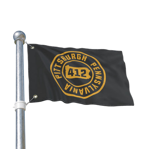 Pittsburgh Stamped - Double Sided Flag