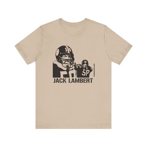 Jack Lambert Legend T-Shirt  - Unisex bella+canvas 3001 Short Sleeve Tee T-Shirt Printify Tan XS 