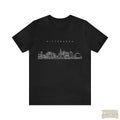 Pittsburgh One Line Drawing of Skyline T-Shirt  - Unisex bella+canvas 3001 T-Shirt Printify Black M 