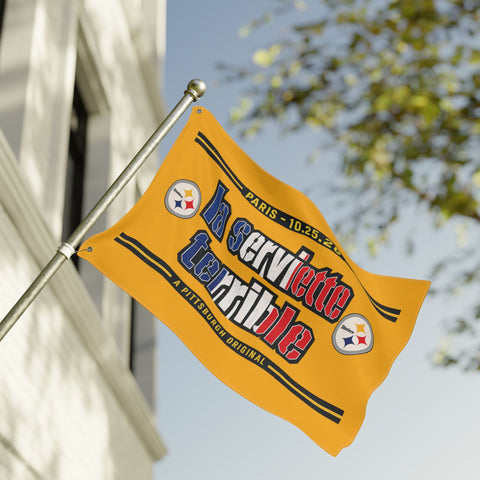 Pittsburgh Steelers French Flag Towel – "La Serviette Terrible" - Double Sided Flag