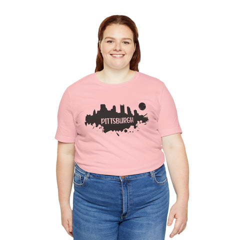 Pittsburgh Splash Skyline T-Shirt  - Unisex bella+canvas 3001 T-Shirt Printify   