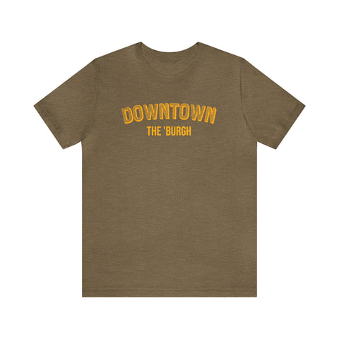 Downtown  - The Burgh Neighborhood Series - Unisex Jersey Short Sleeve Tee T-Shirt Printify Heather Olive S 