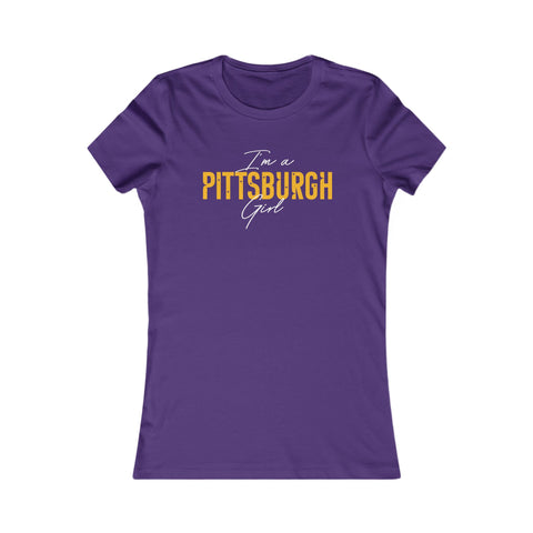 I'm a Pittsburgh Girl Women's Slim Feminine Fit Tee T-Shirt Printify Team Purple S