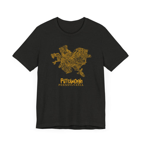 Pittsburgh Topo Word Map Graphic Premium Fit T-shirt