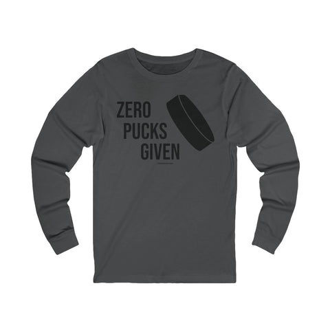 Zero Pucks Given - Long Sleeve Tee Long-sleeve Printify S Asphalt 