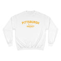 Pittsburgh Hockey - Collegiate Style - Champion Crewneck Sweatshirt Sweatshirt Printify White S 