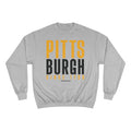 Big Pittsburgh - Champion Crewneck Sweatshirt Sweatshirt Printify Light Steel S 