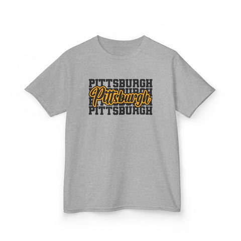 Pittsburgh Typography - Kids Graphic T-Shirt