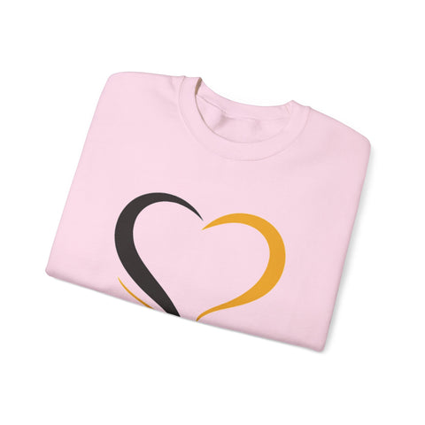 Black and Yellow Heart - Heavy Blend™ Crewneck Sweatshirt