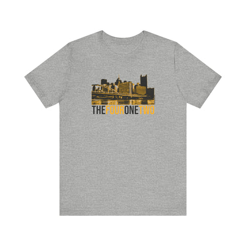 Four One Two Skyline - 412 Series - Pittsburgh T-Shirt - Unisex bella+canvas 3001 Short Sleeve Tee T-Shirt Printify Athletic Heather S 