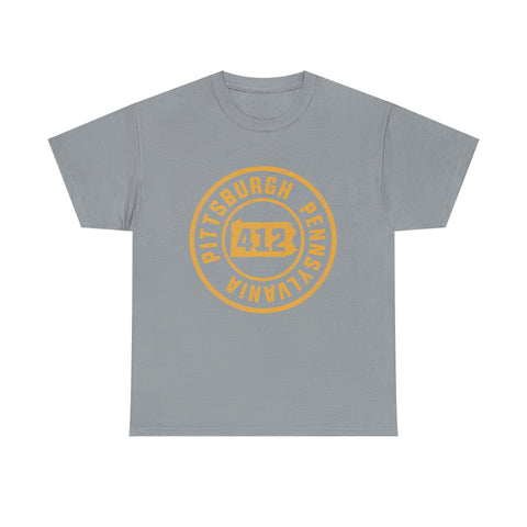 412 Pittsburgh Stamp - Unisex Heavy Cotton Tee