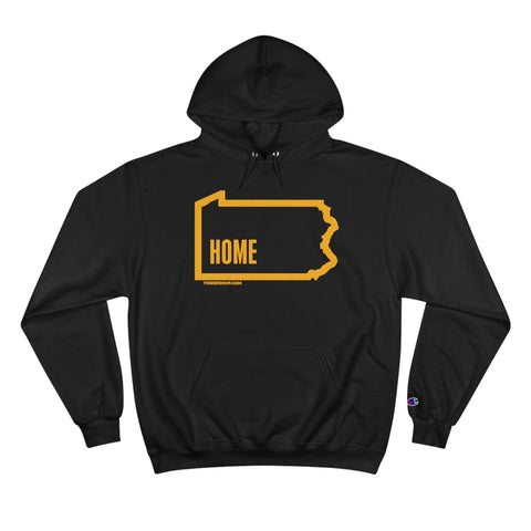 Pittsburgh, Pennsylvania, Home  - Champion Hoodie Hoodie Printify Black S 