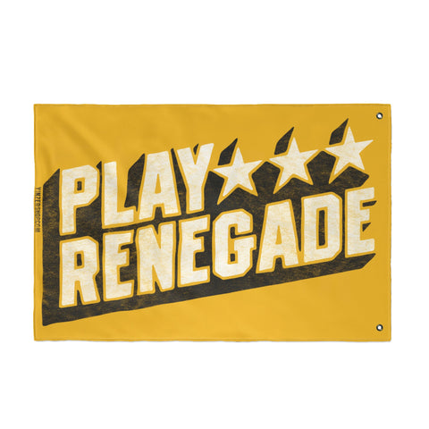 Play Renegade Retro Star Graphic - Double Sided Yellow Flag