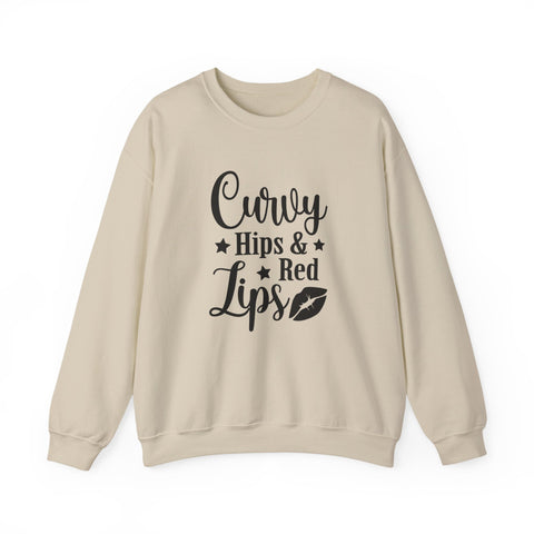 Curvy Hips & Red Lips (Pittsburgh Sarcasm Series) - Heavy Blend™ Crewneck Sweatshirt