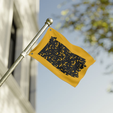 Pennsylvania Grunge - Double Sided Flag - Black and Gold