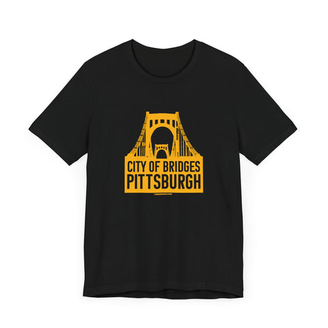 City of Bridges Pittsburgh T-Shirt - Unisex bella+canvas 3001 Short Sleeve Tee T-Shirt Printify Black S 