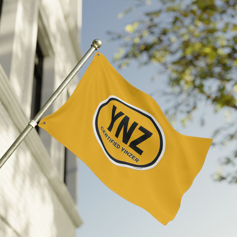 YNZ Certified Yinzer Double Sided Flag  - Double Sided Yellow Flag