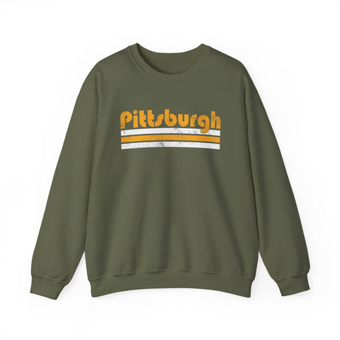 Vintage Pittsburgh Stripes - Heavy Blend™ Crewneck Sweatshirt