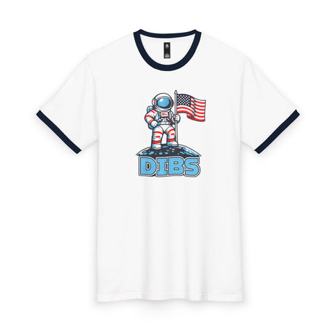 USA Dibs on the Moon Men's Staple Ringer Tee