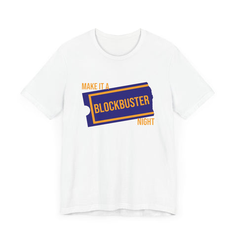 Retro Make it a Blockbuster Night - Short Sleeve Tee T-Shirt Printify White XS