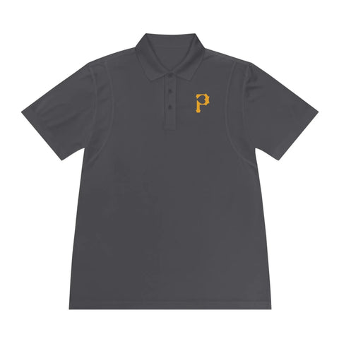 P For Pittsburgh Heart -  Men's Sport Polo Shirt T-Shirt Printify Iron Grey S 
