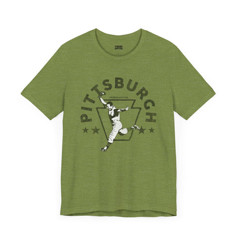 Pittsburgh Legendary Baseball Walk Off Home Run - Short Sleeve Tee T-Shirt Printify Heather Green S 