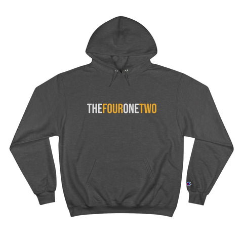 The Four One Two - Area Code - Champion Hoodie Hoodie Printify Charcoal Heather S 